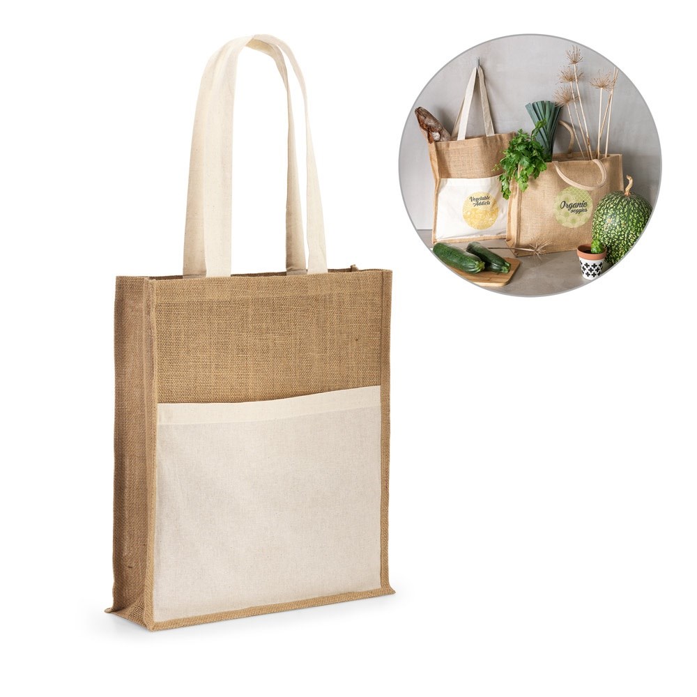 BRAGA. Jutetasche (240 g/m²) und Tasche aus 100% Baumwolle (140 gm²)