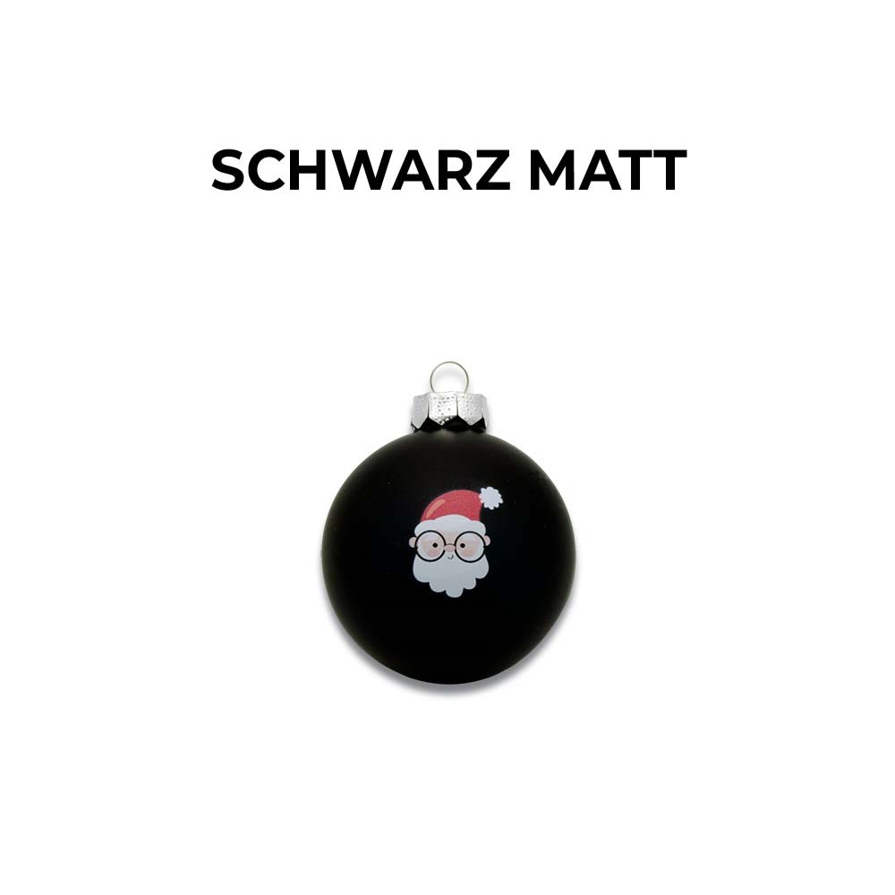 Weihnachtskugeln in Geschenkbox mit Banderole-Schwarz Matt