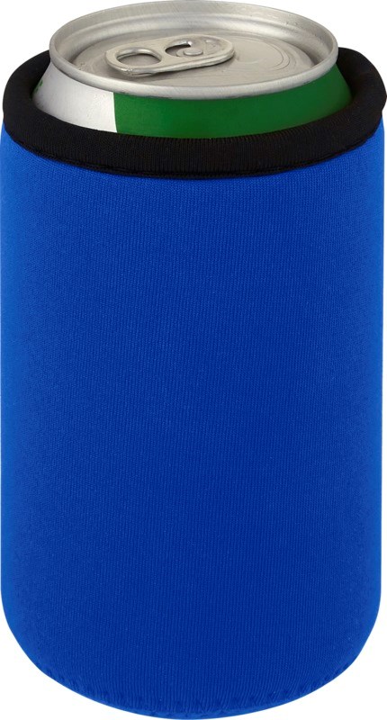 Dosenmanschette Vrie aus recyceltem Neopren mit Werbeanbringung-Blau