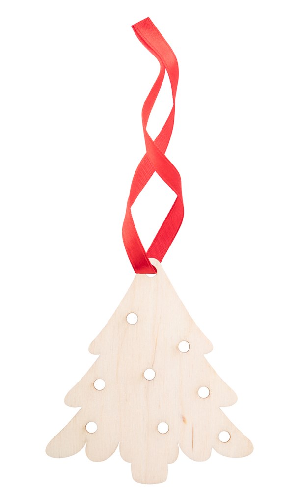 Weihnachtskarte mit Holzanhänger-Baum