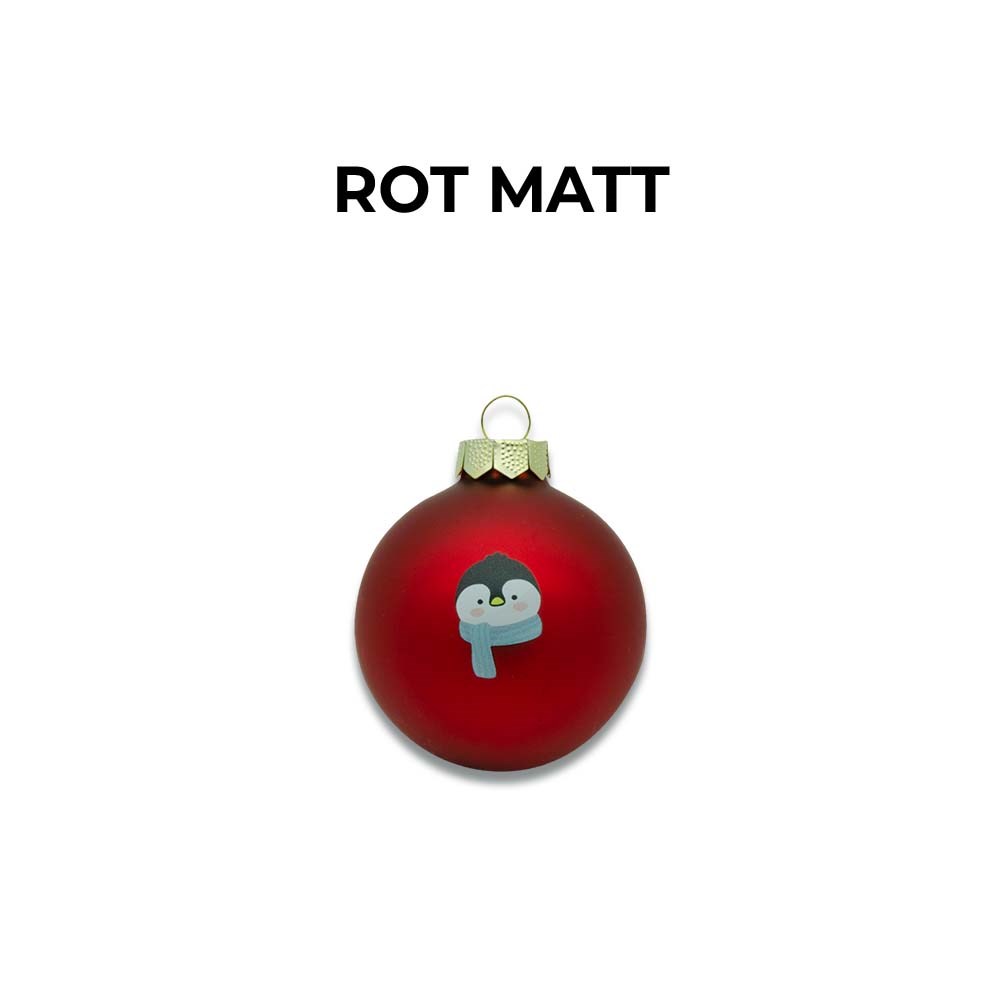 Weihnachtskugeln in Geschenkbox mit Banderole-Rot Matt