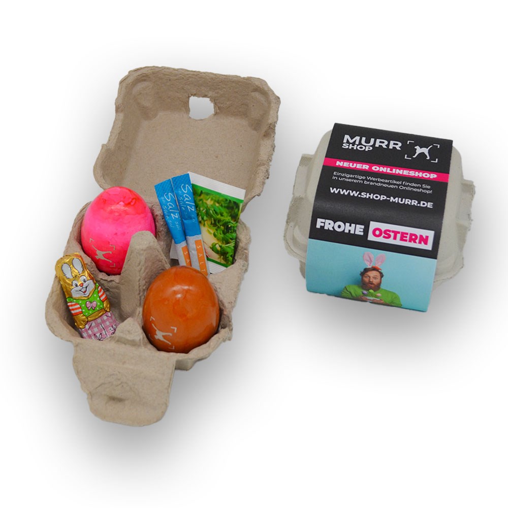 4er Karton mit Eiern aus Bodenhaltung-Lila sortiert
