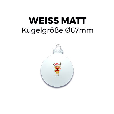 3. Weihnachtskugeln im Kugelhäuschen - Weiß Matt 67mm