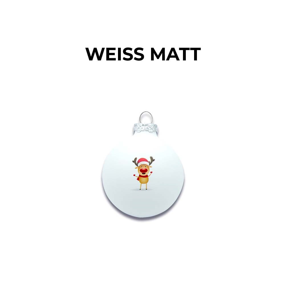 Weihnachtskugeln ohne Verpackung-Weiß Matt