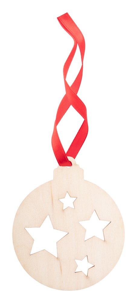 Weihnachtskarte mit Holzanhänger-Kugel